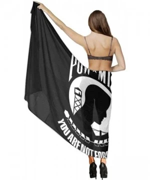 Cover-Ups Women Fahion Swimsuit Bikini Cover Up Sarong- Party Wedding Shawl Wrap - Pow Mia Flag Black and White - CG19C6NCGQU