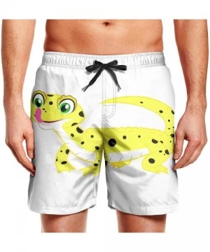 Board Shorts Men's Board Shorts Quick Dry Nauru Flag Swim Board Trunks - Yellow Leopard Gecko - CJ18T4T97C6