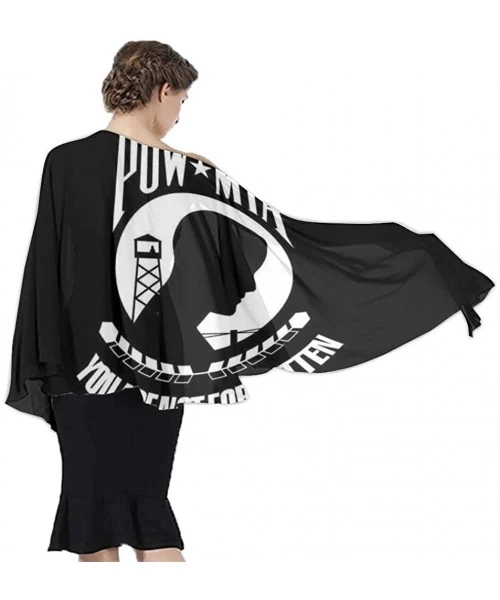 Cover-Ups Women Fahion Swimsuit Bikini Cover Up Sarong- Party Wedding Shawl Wrap - Pow Mia Flag Black and White - CG19C6NCGQU