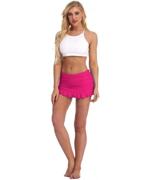 Tankinis Swim Skirt Bottoms for Women Bikini Skirted Slimming Chlorine Resistant Swimwear - Rose - CS12O3ZDS9N