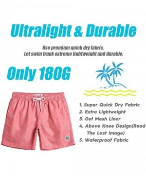 Trunks Mens Quick Dry Printed Short Swim Trunks with Mesh Lining Swimwear Bathing Suits - Bananas Pink - CX18O2G5HZ3