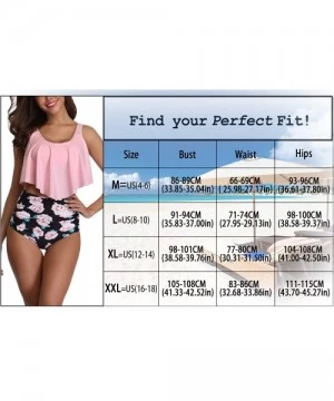 Sets Women's Two Piece Bikini Sets High Waisted Swimsuits Bathing Suits for Women Tummy Control Ruffled Top with Swim Bottom ...