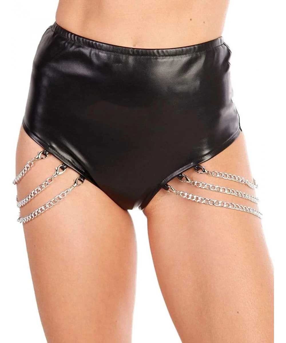 Tankinis Women's High Waisted Rave Booty Shorts Bottoms - Bad for You Chained - CL18Y8HLZ0N