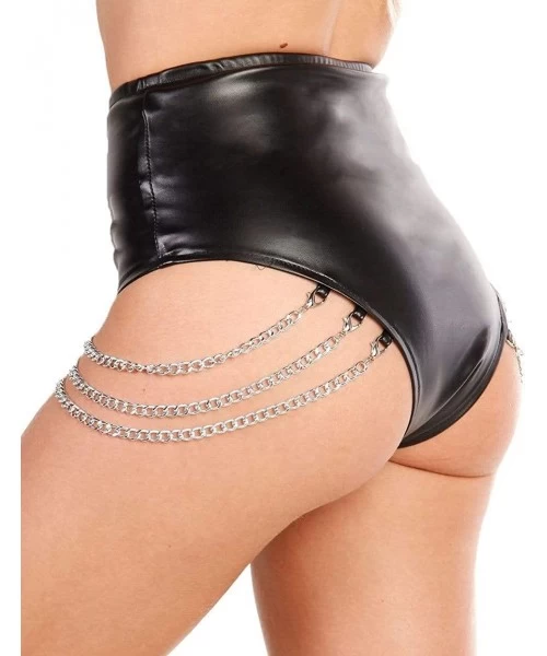 Tankinis Women's High Waisted Rave Booty Shorts Bottoms - Bad for You Chained - CL18Y8HLZ0N