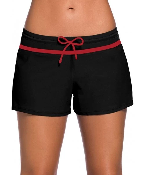 Board Shorts Board Shorts Women's Swimswear Tankini Swim Briefs Swimsuit Bottom Boardshorts Beach Trunks Original black & Red...