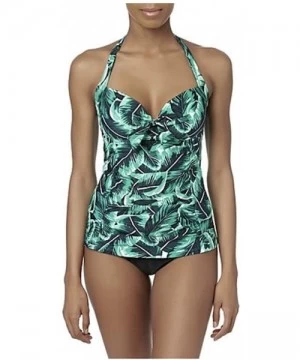 Tops Women's Tankini Swim Top - Tropical Leaves - CC19C5AN0I8