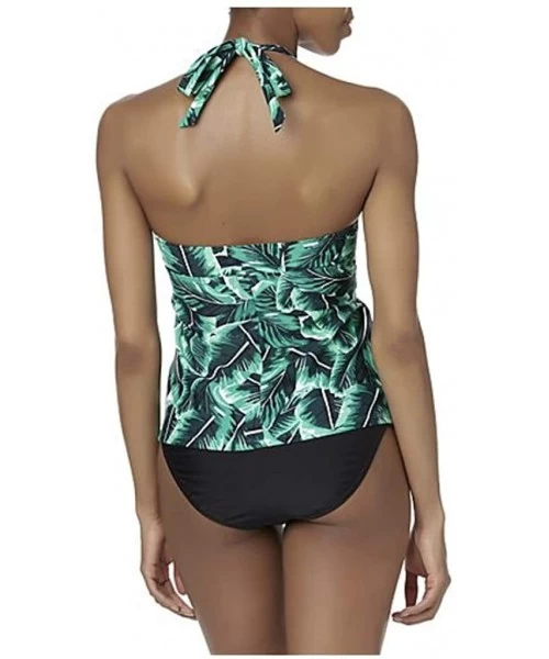 Tops Women's Tankini Swim Top - Tropical Leaves - CC19C5AN0I8