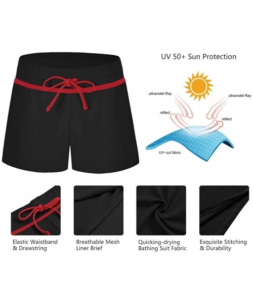 Board Shorts Board Shorts Women's Swimswear Tankini Swim Briefs Swimsuit Bottom Boardshorts Beach Trunks Original black & Red...