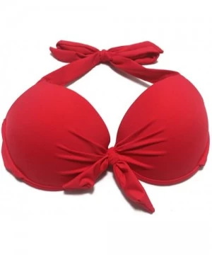 Sets Womens Removable Padded Push Up Bikini Set Tie Side Swimsuit Swimwear - Red 14 - CU18YSX07XQ