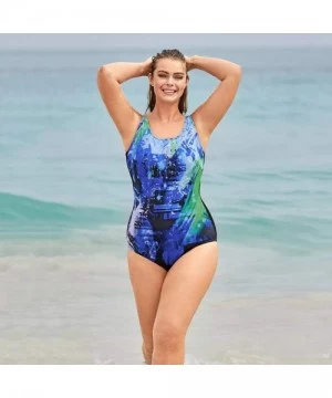 One-Pieces Women's Plus Size Padded Monokini Sexy Swimsuit One Piece Swimwear - Green - CL199OQAO8W