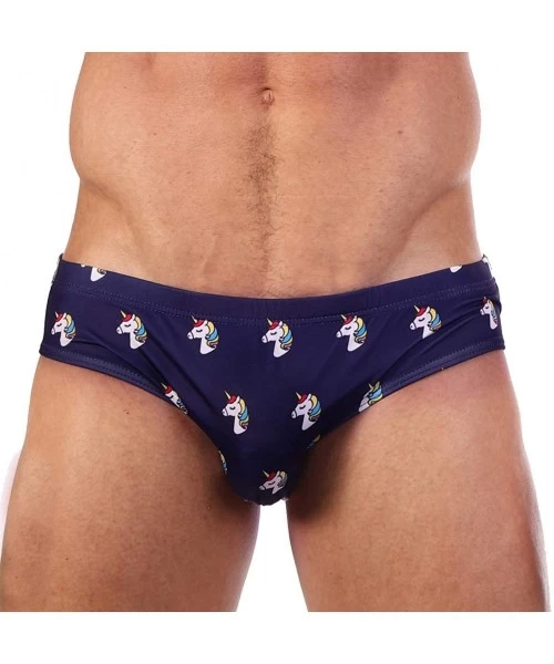 Briefs Men's Swimsuit Fun Bikini Briefs Swimwear - Unicorn - CS18U2N324L