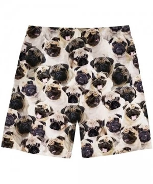 Board Shorts Men's Funny Swim Trunks Quick Dry Beach Shorts Summer Boardhorts with Mesh Lining - Pug Dog 5 - CW194TE0DQK