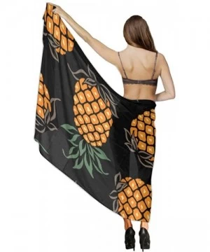 Cover-Ups Women Fashion Shawl Wrap Summer Vacation Beach Towels Swimsuit Cover Up - Pineapple Painting Art - CQ196UDYKUA