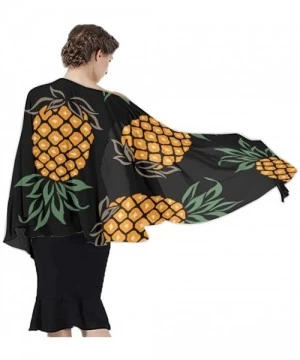 Cover-Ups Women Fashion Shawl Wrap Summer Vacation Beach Towels Swimsuit Cover Up - Pineapple Painting Art - CQ196UDYKUA