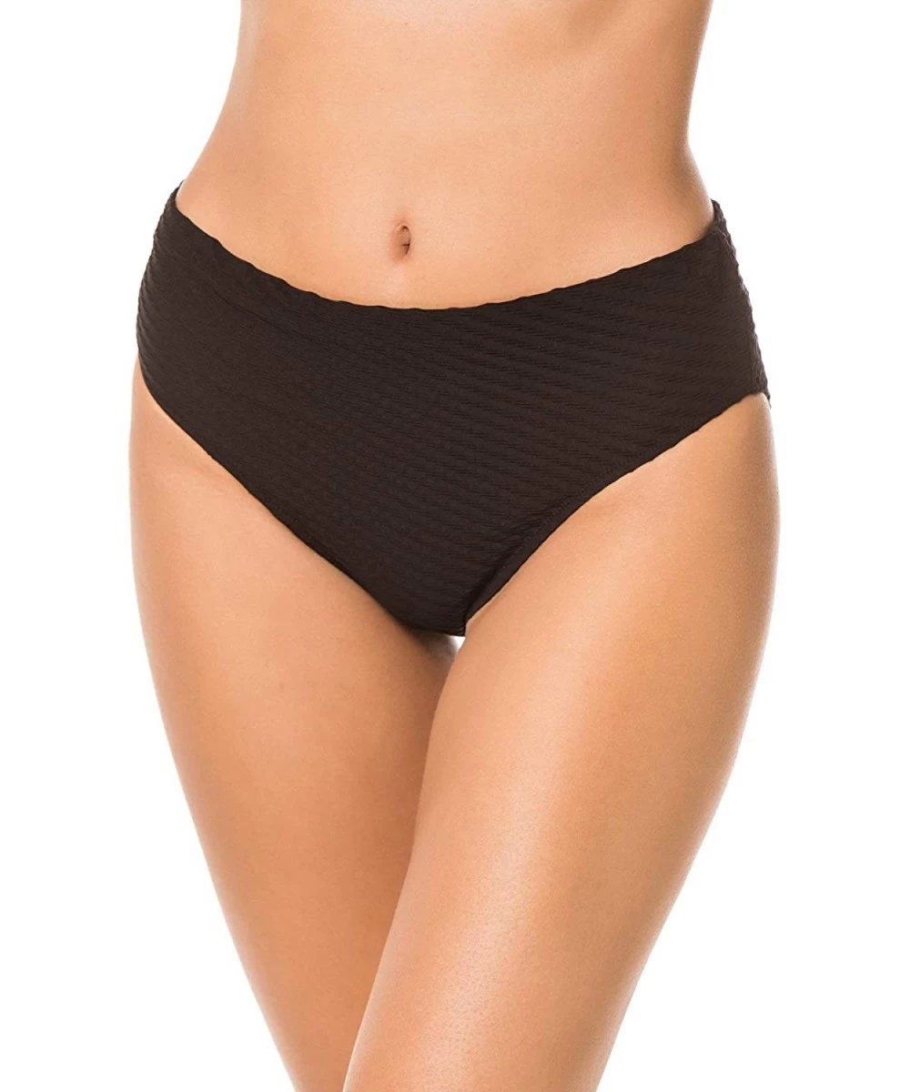 Tankinis Women's Seamless Basic Swimsuit Bottom - Ribbons Deep Black - CV18X8X6LN5