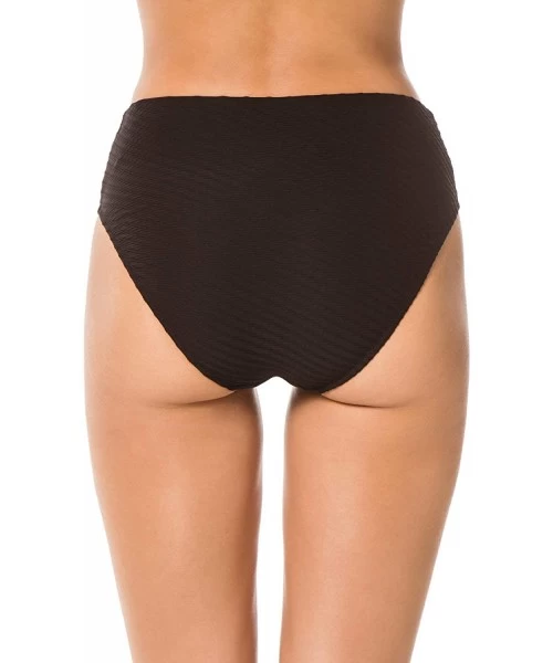 Tankinis Women's Seamless Basic Swimsuit Bottom - Ribbons Deep Black - CV18X8X6LN5