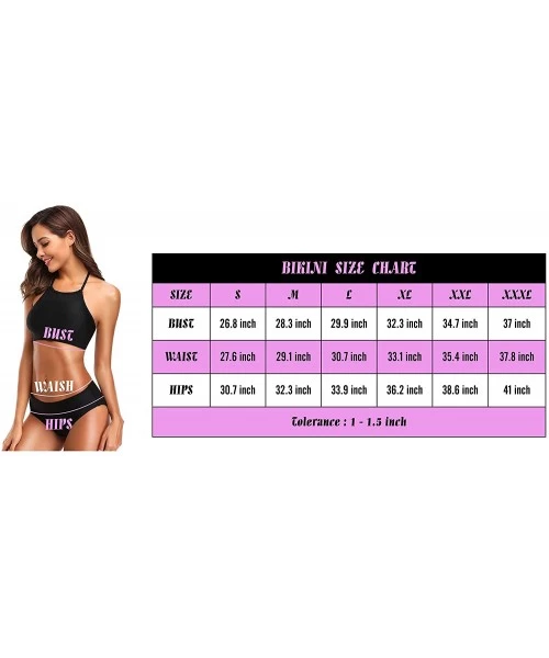 Sets Flag 2 PC Swimsuits Woman Bikini High Neck Swimwear S-3XL - Multi 10 - CH18NKHWIEZ