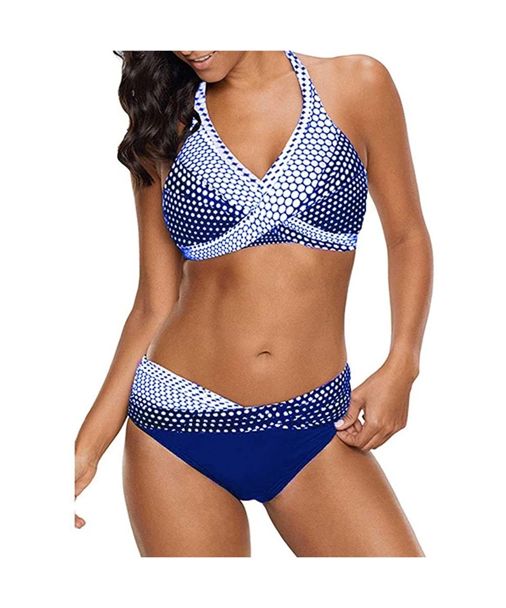 Bottoms Bikini Swimsuit Slim Slimming spot Plus Fat Increase Size - Blue - C0190WU3D3Q