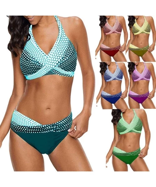 Bottoms Bikini Swimsuit Slim Slimming spot Plus Fat Increase Size - Blue - C0190WU3D3Q