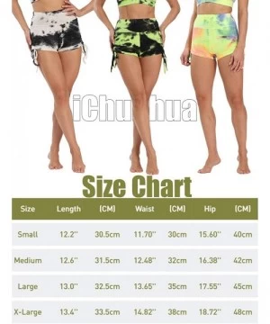 Board Shorts Women's Tie Dye Yoga Shorts High Waist Tummy Control Sexy Gym Workout Shorts - Orange - CQ190LE8OWX