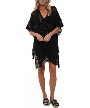 Cover-Ups Fashion Beach Swimsuit for Women Sleeve Coverups Bikini Cover Up Net - Black4 - CH185X4RU5Z