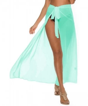 Cover-Ups Women's Chiffon Swimsuit Cover Up Sarong Wraps Maxi Skirt for Summer Beach Wrap Swimwear Bikini Cover-ups - Sage - ...