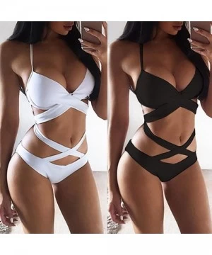 Bottoms Women's Sexy One Piece Swimsuits Bikini Bathing Suit Chic Lace Up Straps Swimsuit Bathing Suit Swimwear Triangle Tank...