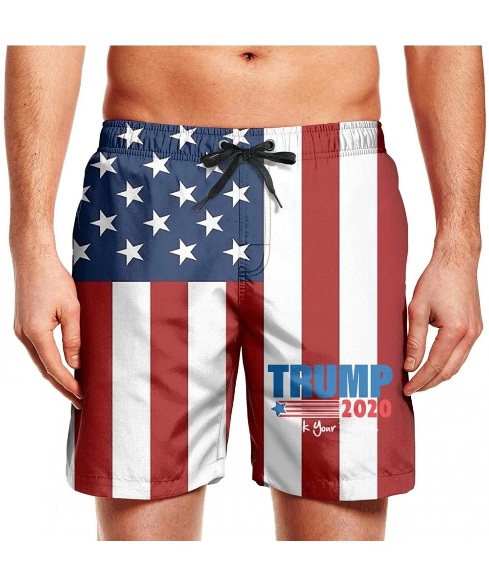 Trunks Fuck Trump 2020 Black Swimming Trunks Shorts Tropical Swimming Trunks for Men - Trump 2020 American-3 - CV196RGW3W2