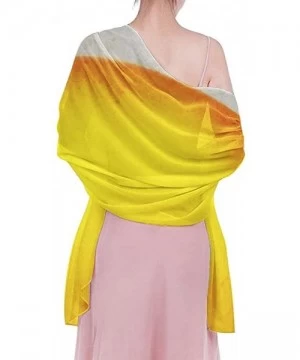 Cover-Ups Women Chiffon Scarf Shawl Wrap Sunscreen Beach Swimsuit Bikini Cover Up - Yellow Beer Bubble - CG190HKDC9D