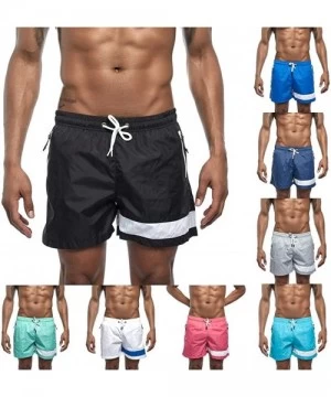 Board Shorts Men's Quick Dry Mesh Lining Stripe Shorts Swimwear Basic Swimming Trunk Surf Shorts Jogger Swimsuits Pocket - Pi...