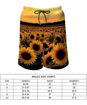 Board Shorts Men's Fashion Casual Swim Trunks Summer Beach Shorts with Mesh Lining - Sunflowers Designs - C1199QG9Q56