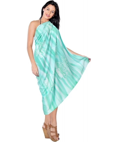 Cover-Ups Women One Size Swimsuit Cover Up Summer Beach Wrap Skirt Hand Tie Dye B - Summer Green_x886 - CA18L7NNZKG