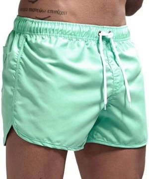 Board Shorts Beach Pants Fitness Loose Surfing Trunks Shorts - Mint Green - CE199RAC7R5