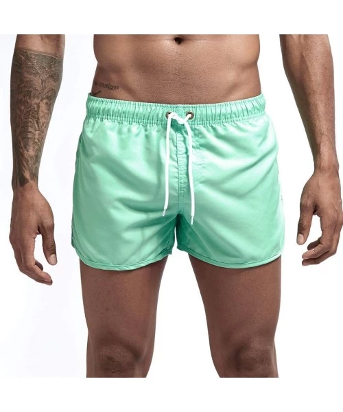 Board Shorts Beach Pants Fitness Loose Surfing Trunks Shorts - Mint Green - CE199RAC7R5