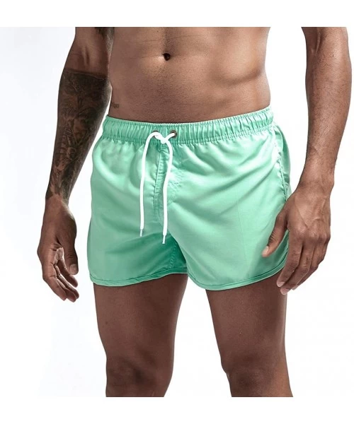 Board Shorts Beach Pants Fitness Loose Surfing Trunks Shorts - Mint Green - CE199RAC7R5