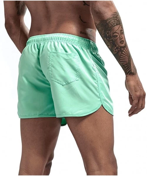 Board Shorts Beach Pants Fitness Loose Surfing Trunks Shorts - Mint Green - CE199RAC7R5