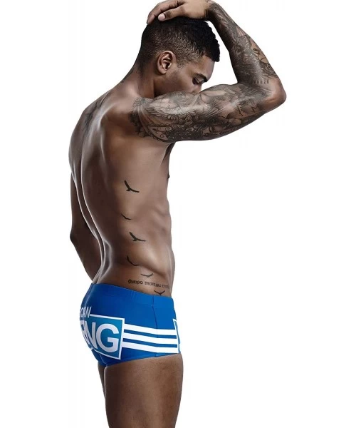 Briefs Mens Low Rise Sexy Surfing Boxer Brief Swimwear - 90806 Blue - CT18UWZEOW4