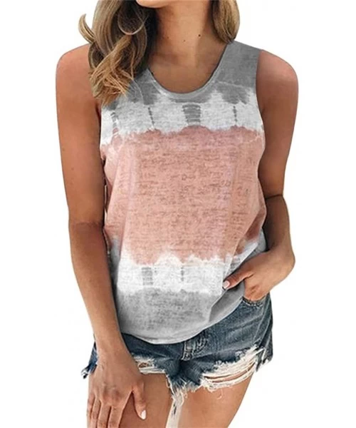 Board Shorts Gradient Tops Women Summer Short Sleeve Shirt Color Block Round Neck Casual Tunic Tops Tees - Gray_2 - CZ1997DAWRD