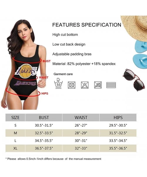 One-Pieces Washington Wizards Women's One Piece Bikini Swimsuit U Neck Backless Bathing Suit Swimwear Beachwear L.a. Lakers -...