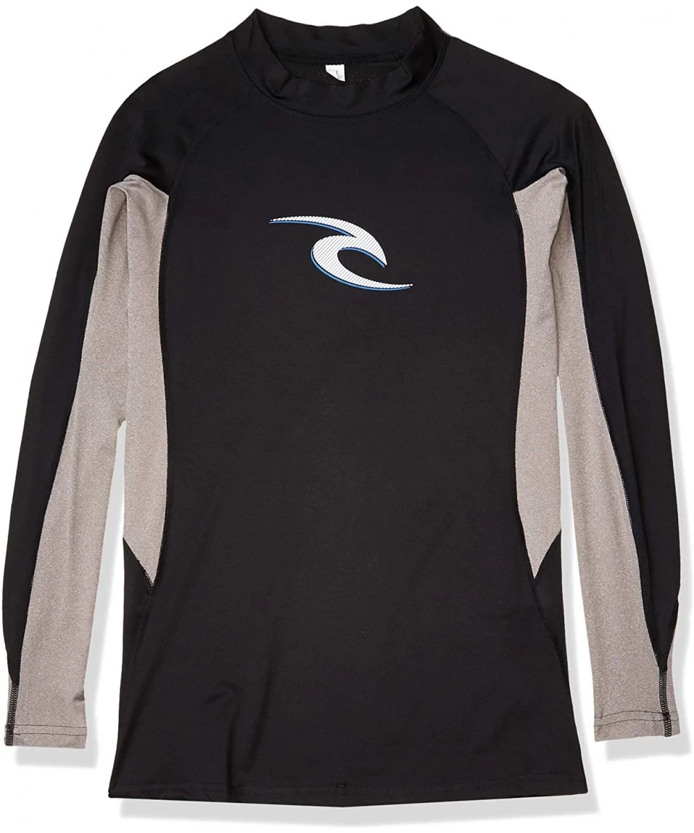 Rash Guards Men's Wave L/s Rashguard - Black/Black - C311TPJBCSX