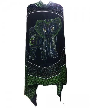 Cover-Ups Elephant Sarong Wraps from Bali Beach Cover Up - Elephant Tilak Green - CR12CEX0ZXT