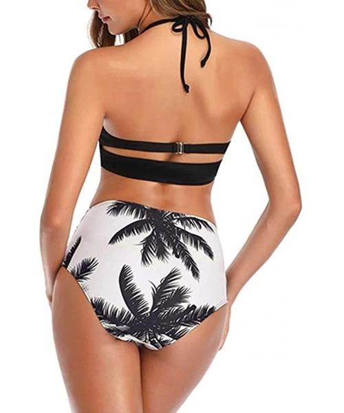 Cover-Ups Swimsuits for Women Tummy Control-Vintage Floral Print Swimsuit 2 Piece Retro Ruched High Waist Bikini Bathing Suit...