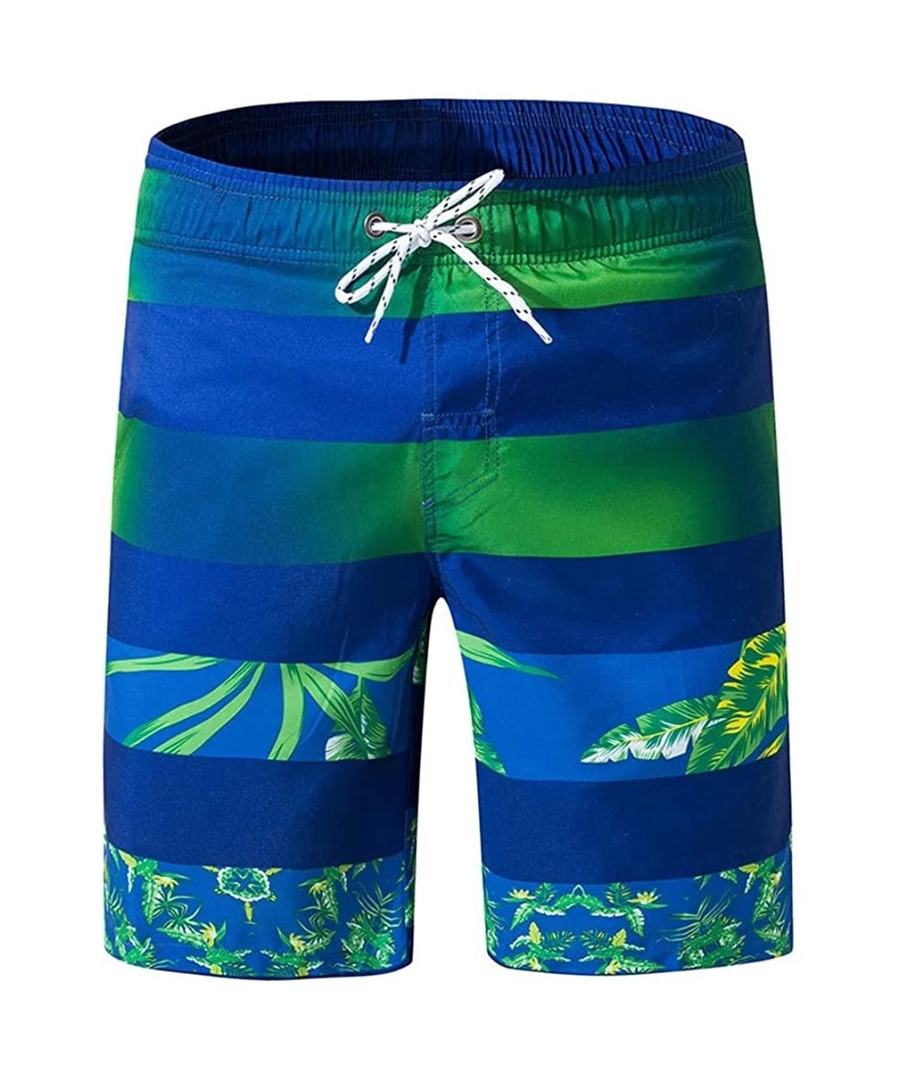 Board Shorts Mens Swim Trunk- Quick Dry Bathing Suit- Summer Beach Board Shorts - Green - C719C45EWRR