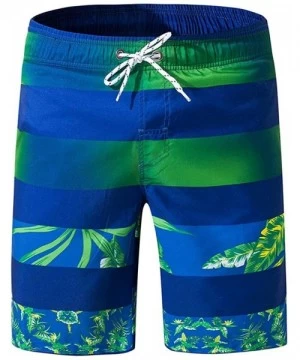 Board Shorts Mens Swim Trunk- Quick Dry Bathing Suit- Summer Beach Board Shorts - Green - C719C45EWRR