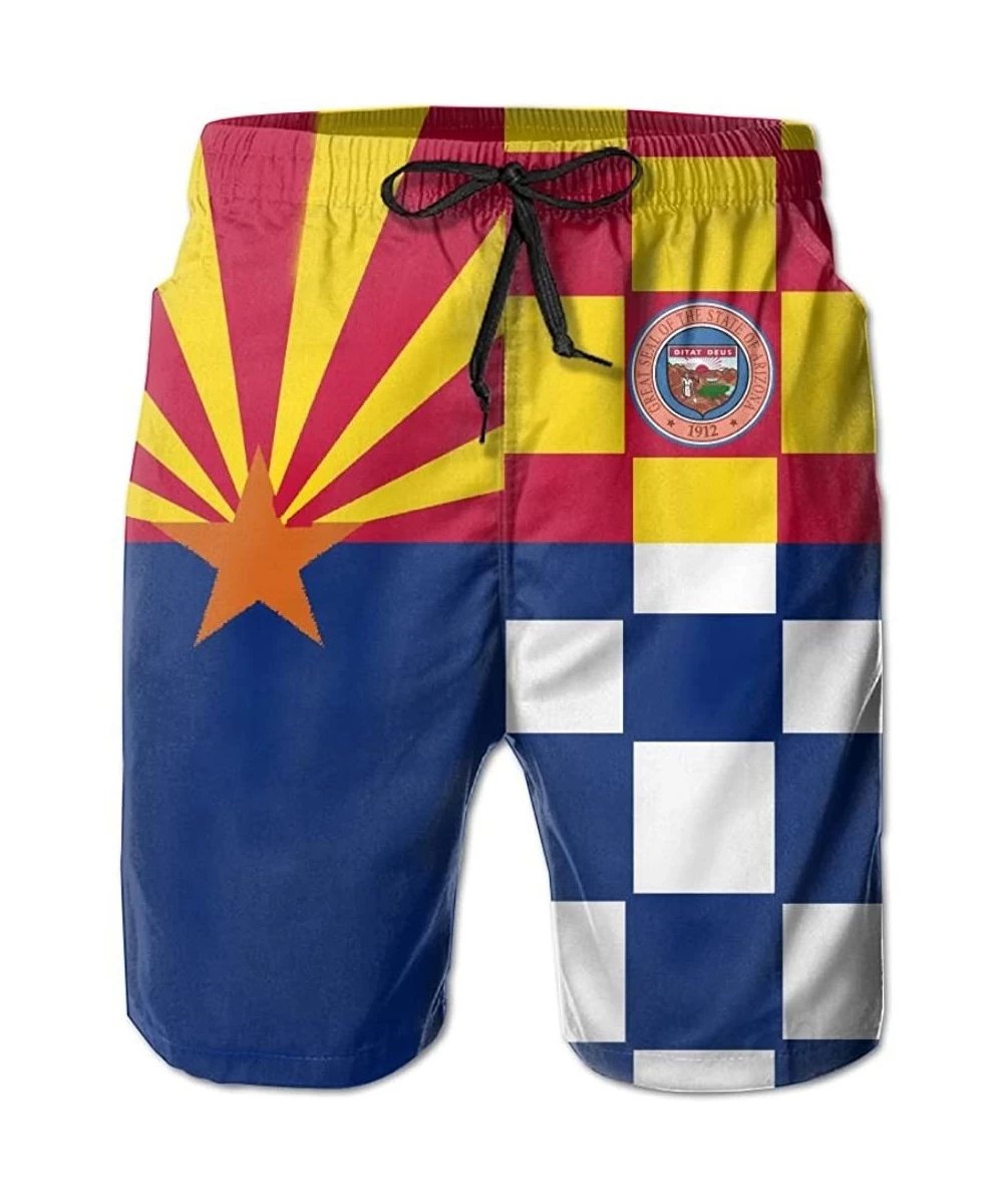 Board Shorts State Flag Men's Beach Shorts Custom Funny Swimwear for Men Boardshort Beach Pants Coverup - Arizona - CX18GMYQWG8