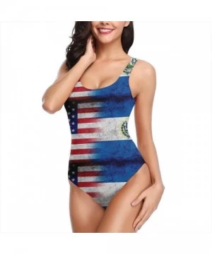 One-Pieces Women's One-Piece Swimsuits Flag of El Salvador Salvadorian Backless Bikini Ladies Summer Beach Swimwear Bathing S...