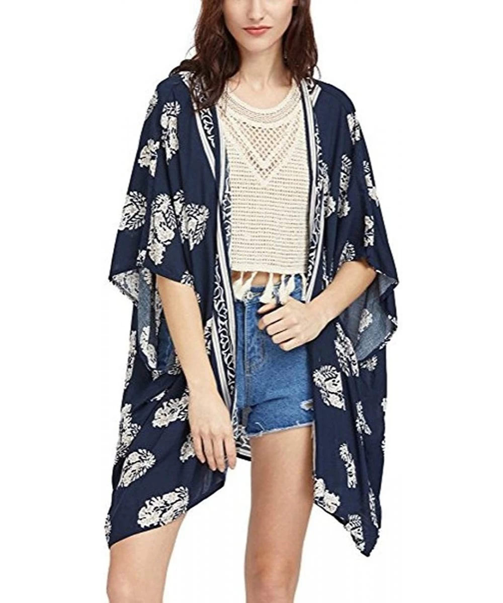 Cover-Ups Womens Bathing Suit Swimwear Beach Cover up Bikini Coverups Swimsuit Shirt Dress - Kimono Cardigan-2 - CP18UQD0TSY