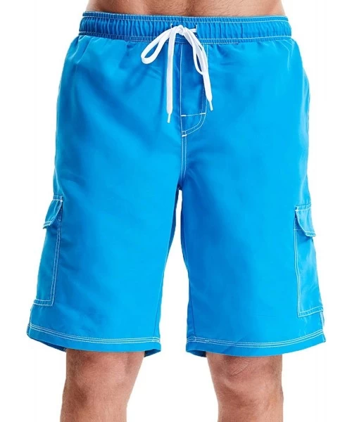 Trunks Men's Quick Dry Swim Trunks - Blue - CH18NE7ZQTQ