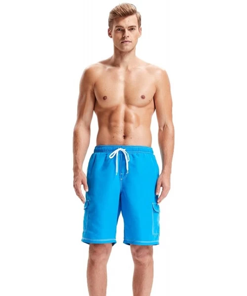 Trunks Men's Quick Dry Swim Trunks - Blue - CH18NE7ZQTQ