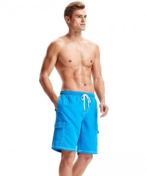 Trunks Men's Quick Dry Swim Trunks - Blue - CH18NE7ZQTQ